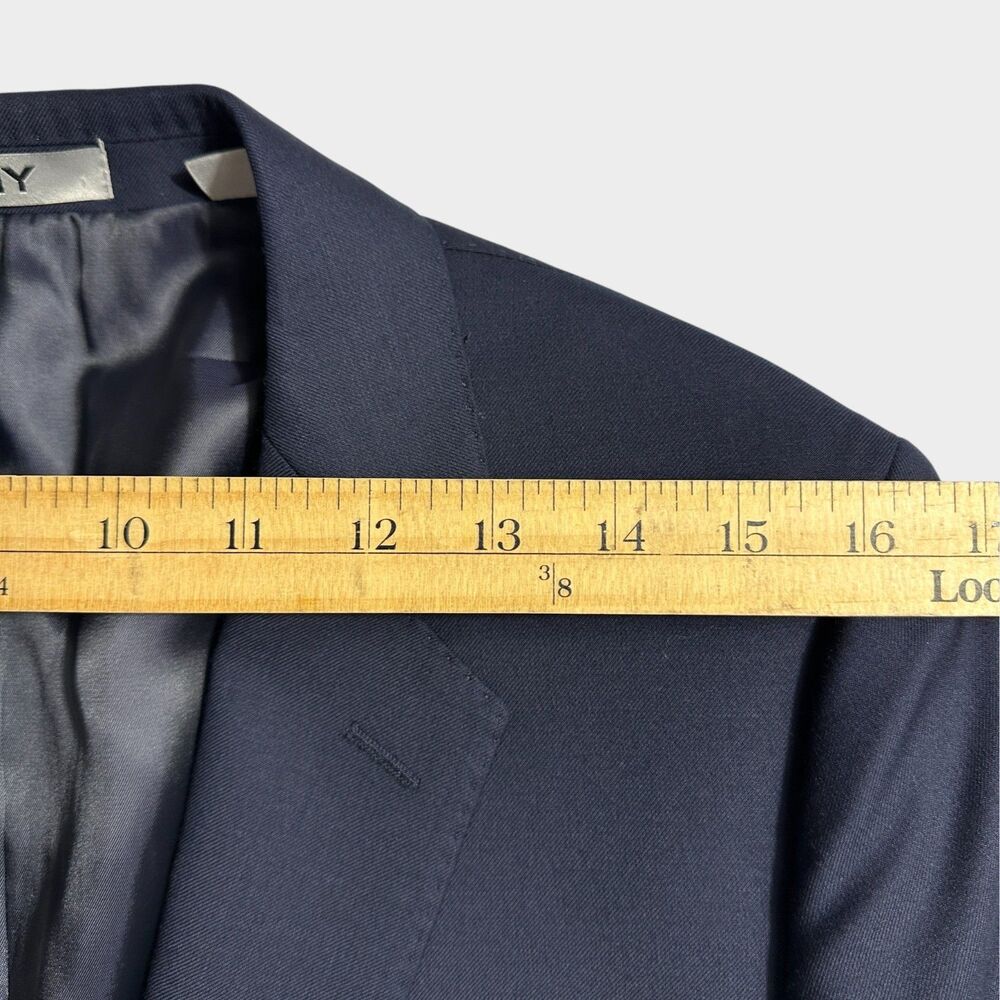 DKNY Men's Blazer Sport Coat Two Button Jacket 40R Navy Blue 2-Vent 100% Wool - Picture 4 of 10